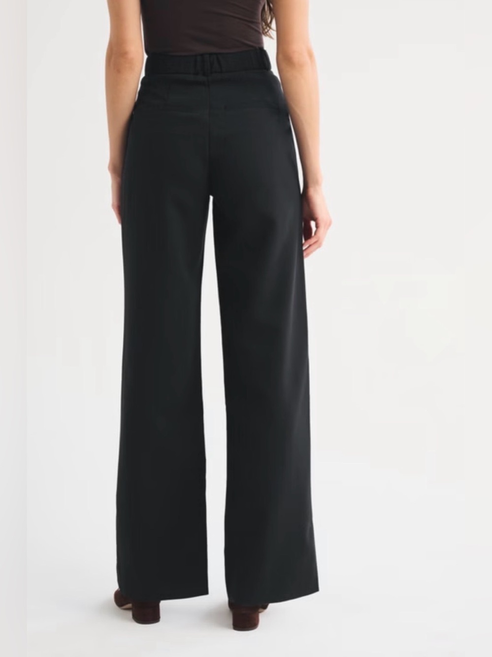 ABERCROMBIE • A&F Sloane Tailored wide leg pants trousers - black 29 short - Picture 3 of 8